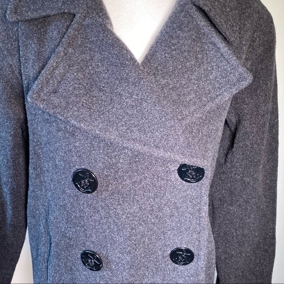 100% Merino Wool Pea Coat Size Small J. Percy with Nautical buttons Made in USA - Picture 5 of 11